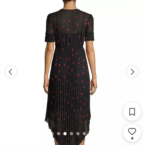 Maje Women's Black and Red Dress Size Small - Picture 3 of 14